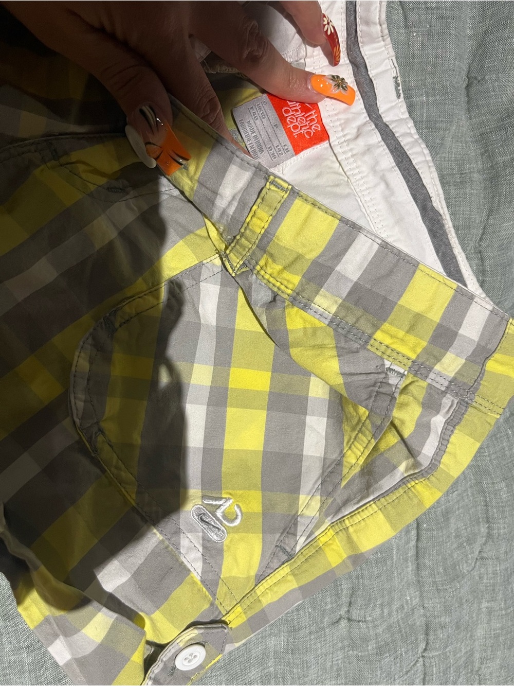 Nike Yellow & Gray Plaid Women’s Athletic Shorts